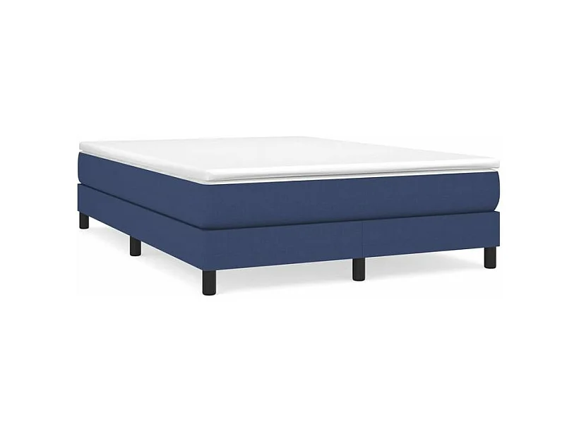 Sommier à lattes de lit avec matelas Bleu 140x200 Tissu