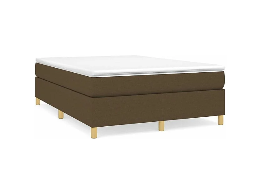 Sommier à lattes de lit avec matelas Marron foncé 140x200