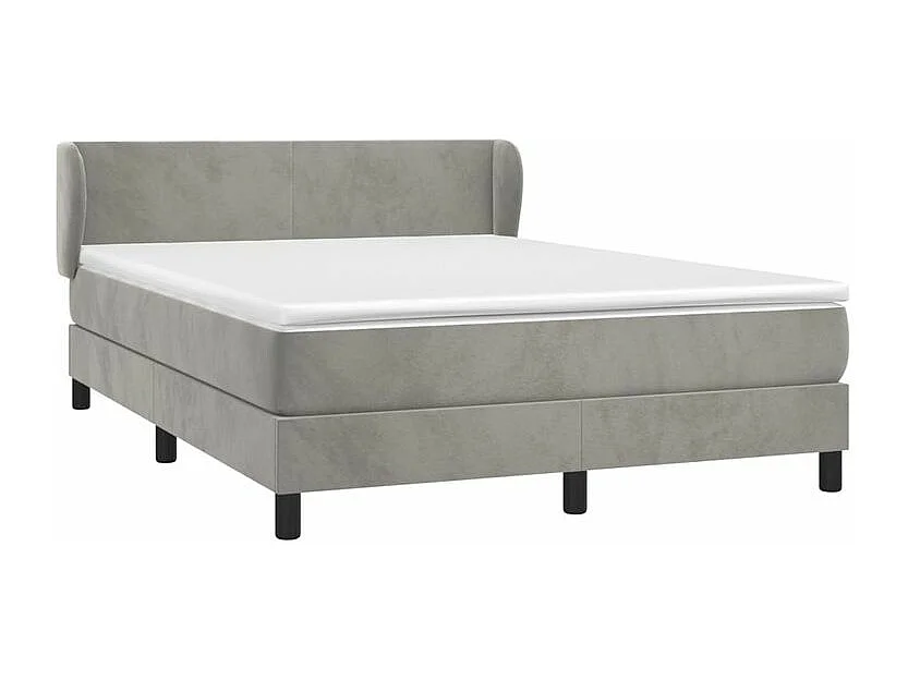 Sommier à lattes de lit et matelas Gris clair 140x200 Velours
