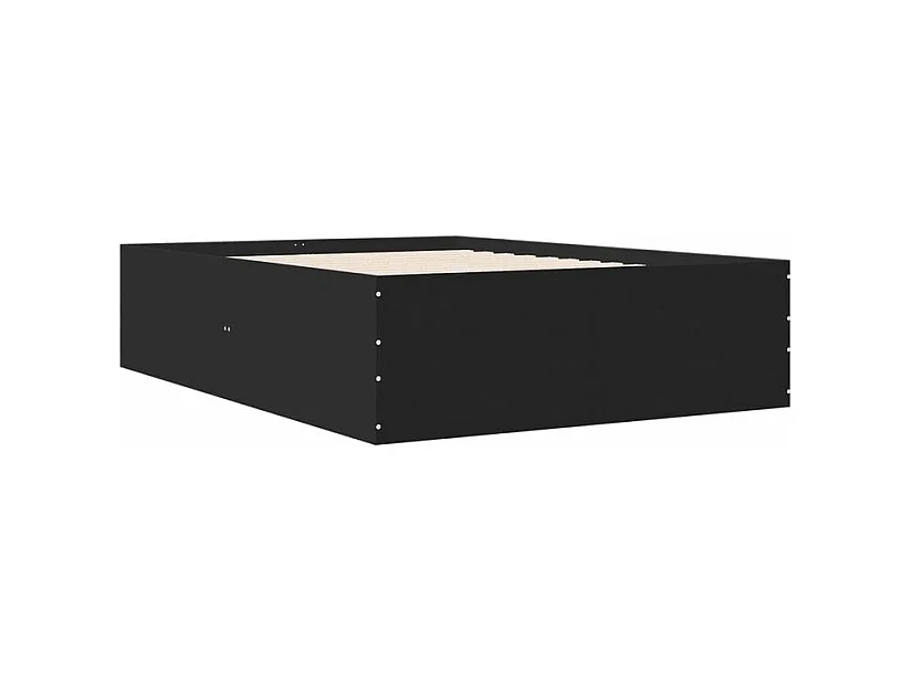 Cadre de lit noir 140x190 bois d'ingénierie