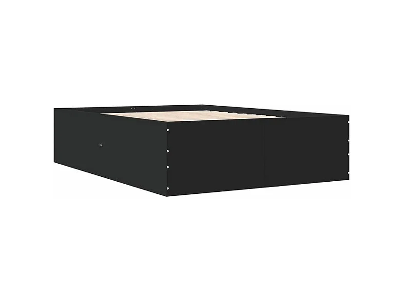 Bedframe massief hout zwart 140x190 cm