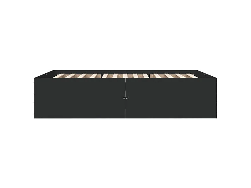 Bedframe massief hout zwart 140x190 cm