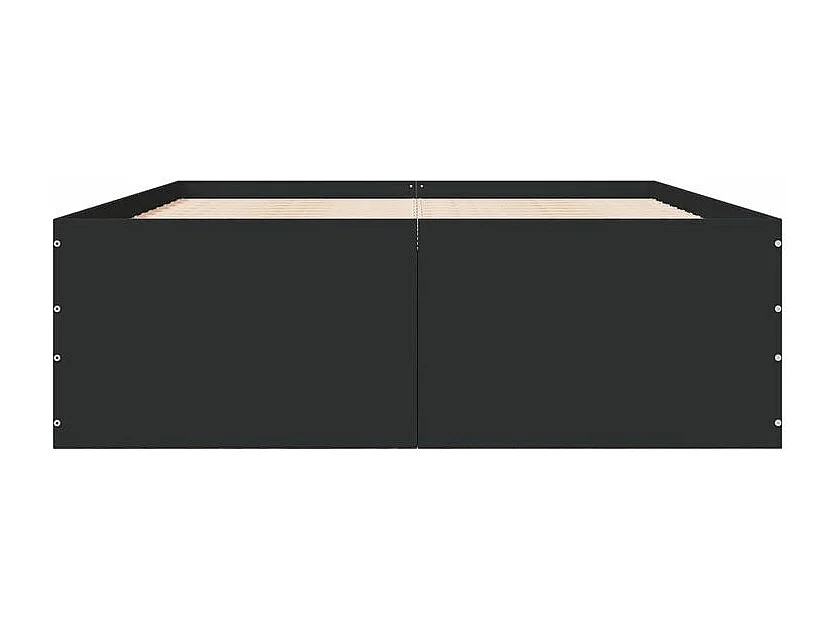 Cadre de lit noir 140x190 bois d'ingénierie