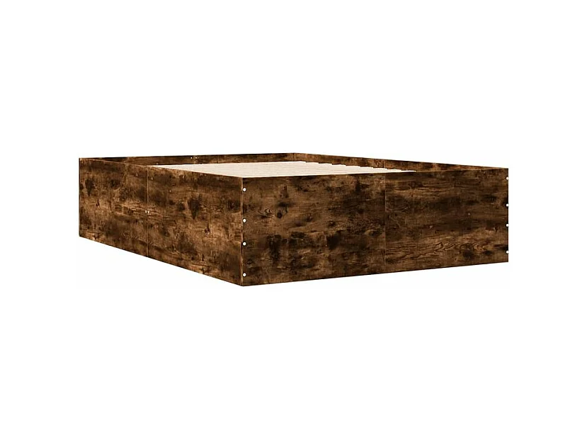 Cadre de lit chêne fumé 120x190 bois d'ingénierie
