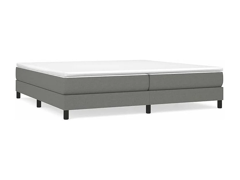 Sommier à lattes de lit avec matelas Gris foncé 200x200 Tissu