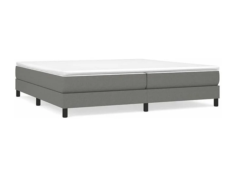 Sommier à lattes de lit avec matelas Gris foncé 200x200 Tissu