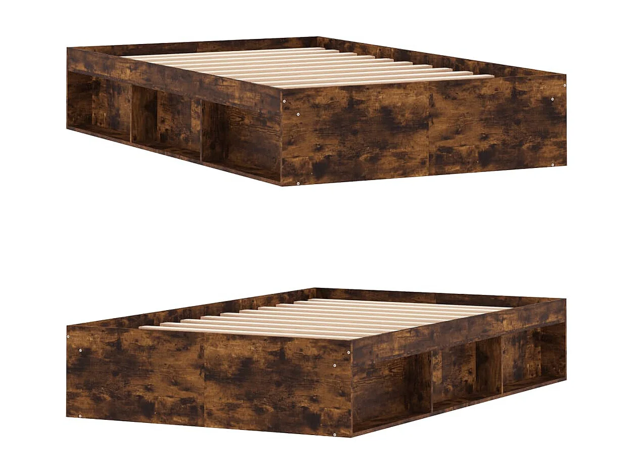 Cadre de lit chêne fumé 120x190 petit double