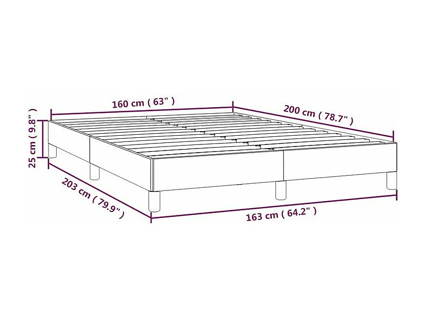 Cadre de lit Blanc 160x200 Similicuir