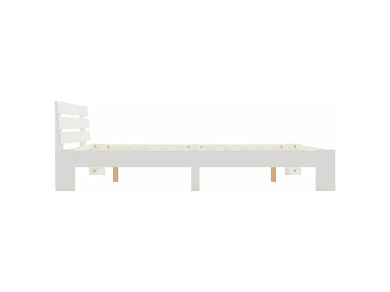 Lit adulte pin massif blanc Cozy 180x200