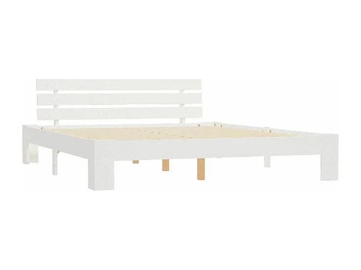 Lit adulte pin massif blanc Cozy 180x200