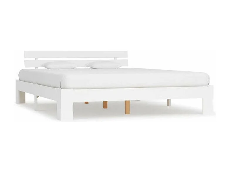 Lit adulte pin massif blanc Cozy 180x200