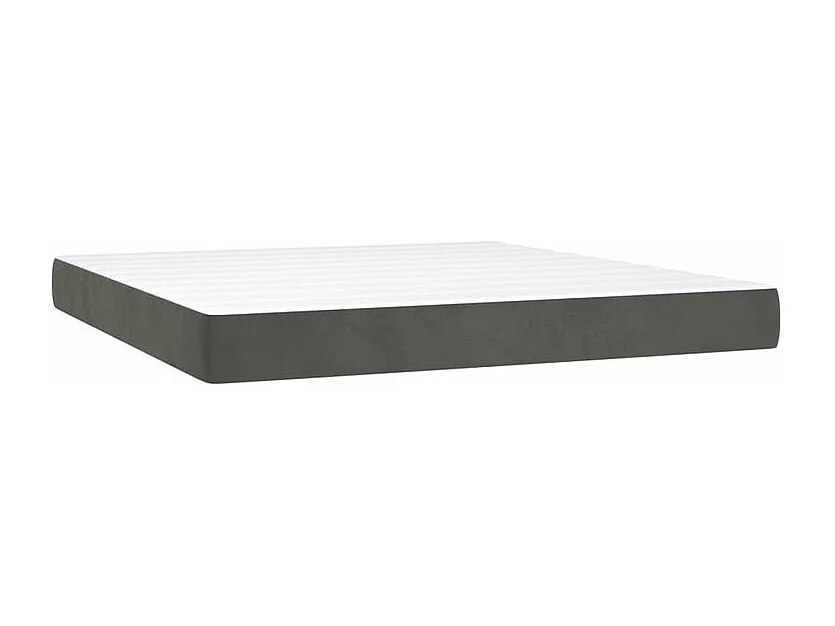 Sommier à lattes de lit matelas et LED Gris foncé 160x200