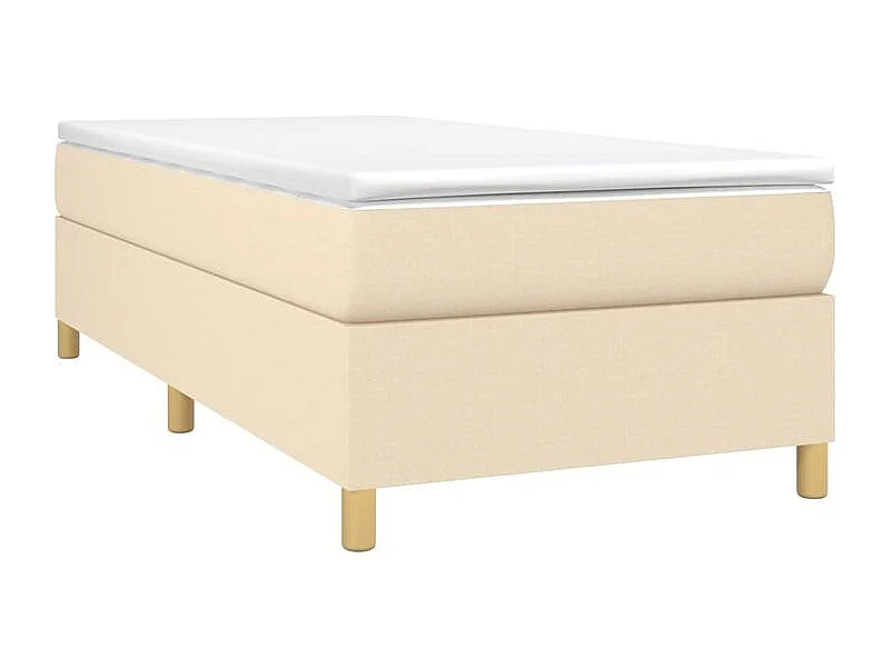 Sommier à lattes de lit avec matelas Crème 80x200 Tissu