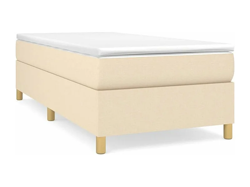 Sommier à lattes de lit avec matelas Crème 80x200 Tissu