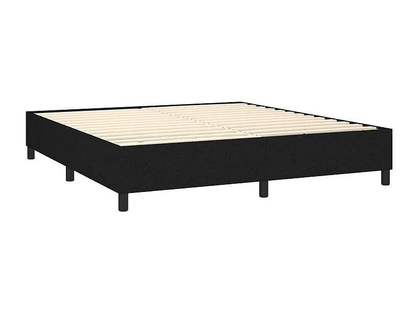 Sommier à lattes de lit avec matelas Noir 160x200 Tissu