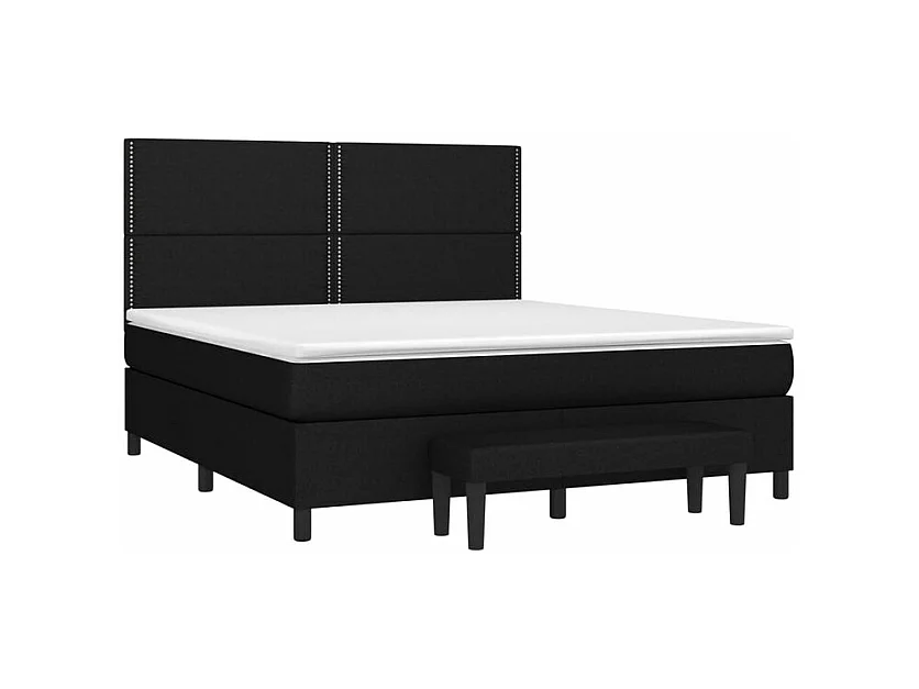 Boxspring met matras stof zwart 160x200 cm