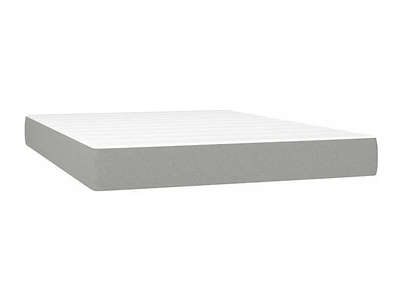 Sommier à lattes de lit avec matelas Gris clair 140x200 Tissu