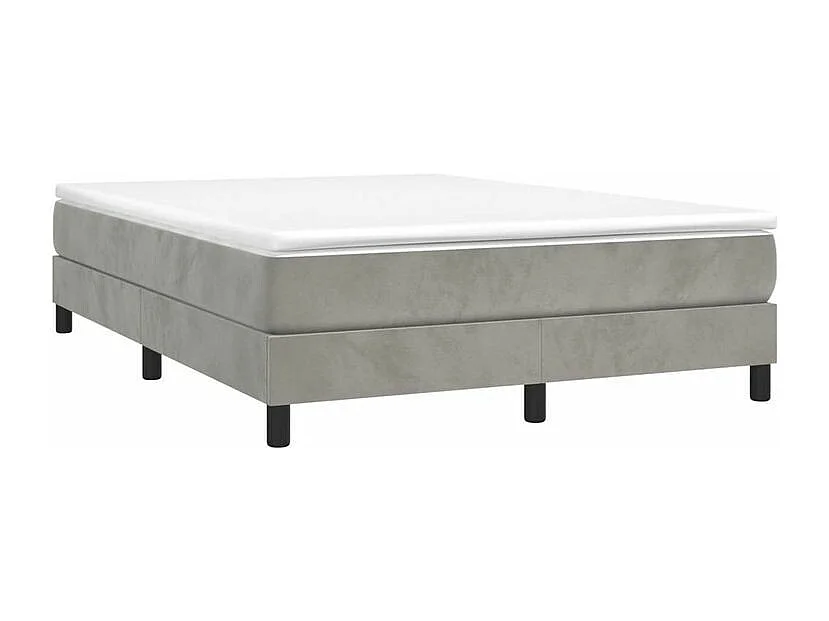 Sommier à lattes de lit et matelas Gris clair 140x200 Velours