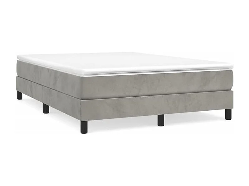Sommier à lattes de lit et matelas Gris clair 140x200 Velours