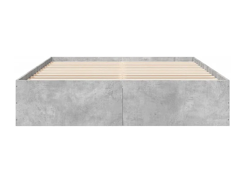 Cadre de lit gris béton 150x200 bois d'ingénierie