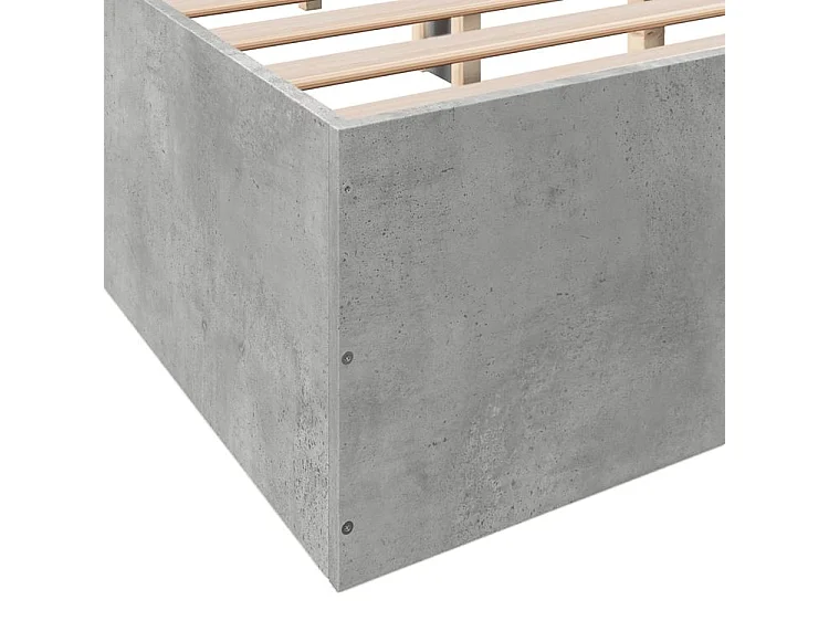 Cadre de lit gris béton 150x200 bois d'ingénierie