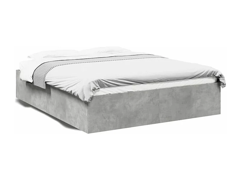 Cadre de lit gris béton 150x200 bois d'ingénierie