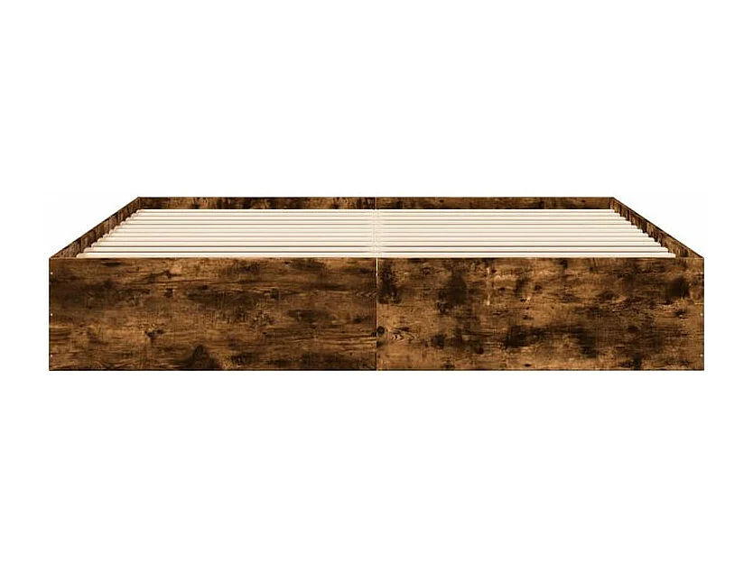 vidaXL Estructura de cama madera de ingeniería roble ahumado 200x200cm Marrón