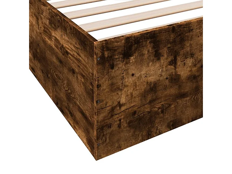 vidaXL Estructura de cama madera de ingeniería roble ahumado 200x200cm Marrón
