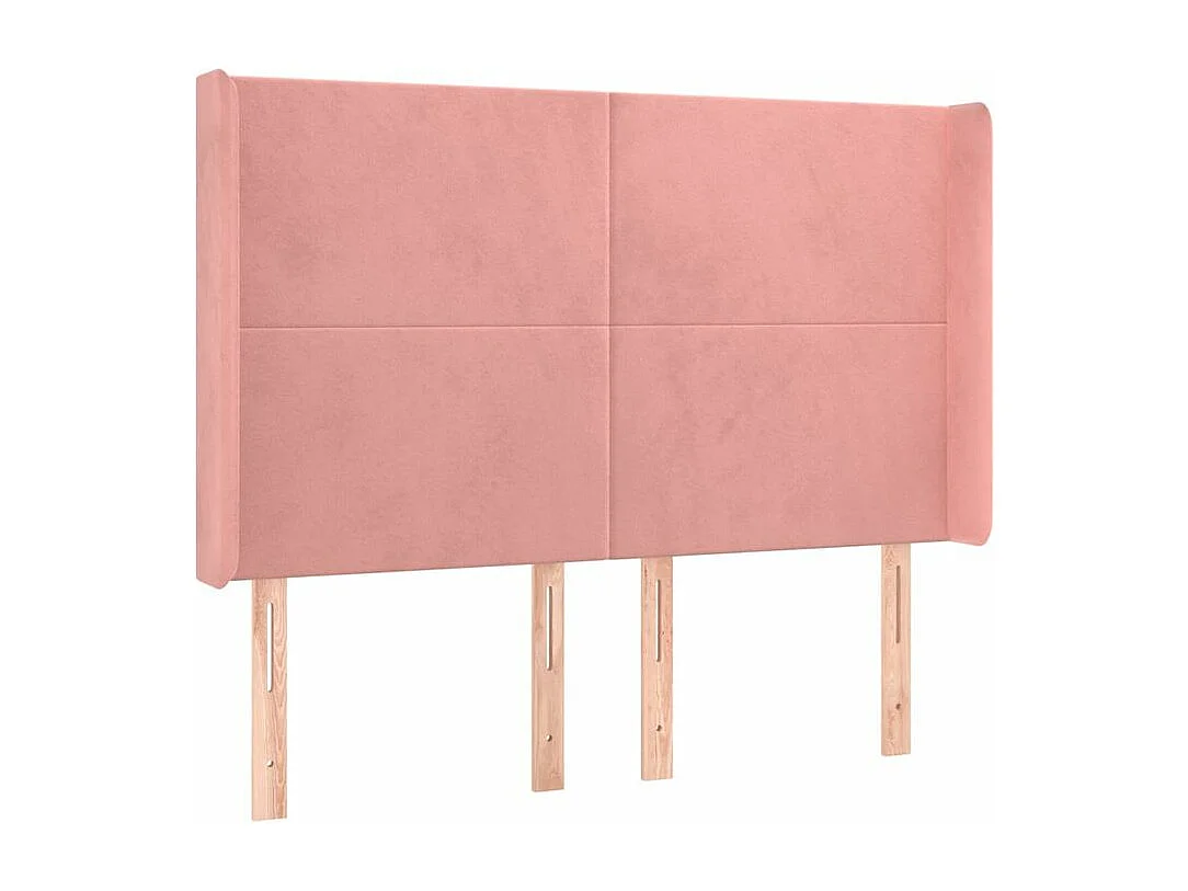 Sommier à lattes de lit matelas et LED Rose 140x190 Velours