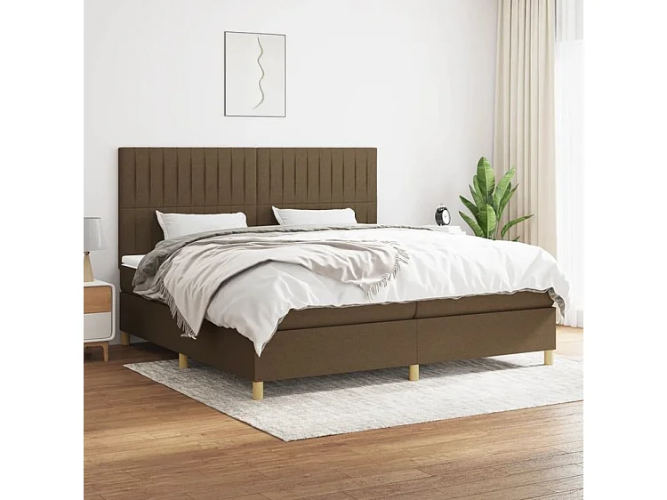 Sommier à lattes de lit avec matelas Marron foncé 200x200