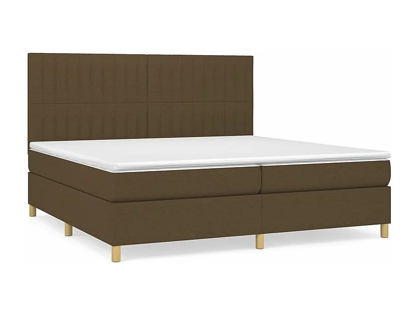Sommier à lattes de lit avec matelas Marron foncé 200x200