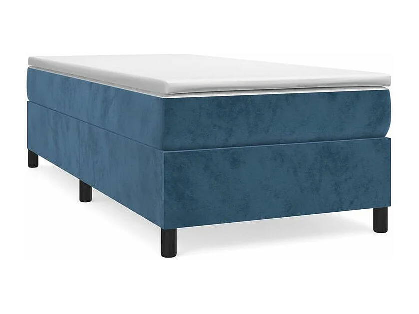 Sommier à lattes de lit et matelas Bleu foncé 80x200 Velours
