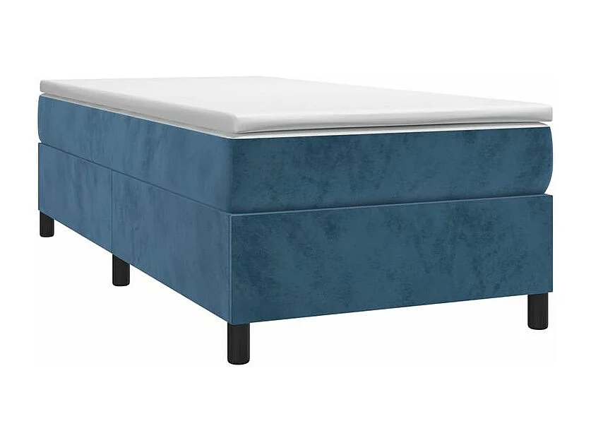 Sommier à lattes de lit et matelas Bleu foncé 80x200 Velours