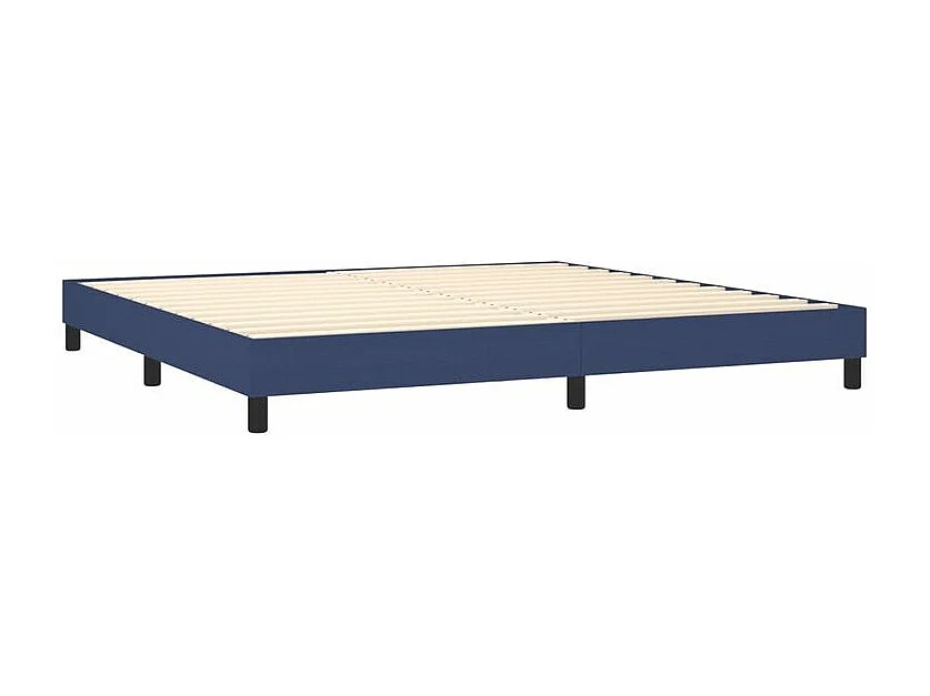 Sommier à lattes de lit et matelas et LED Bleu 200x200 Tissu
