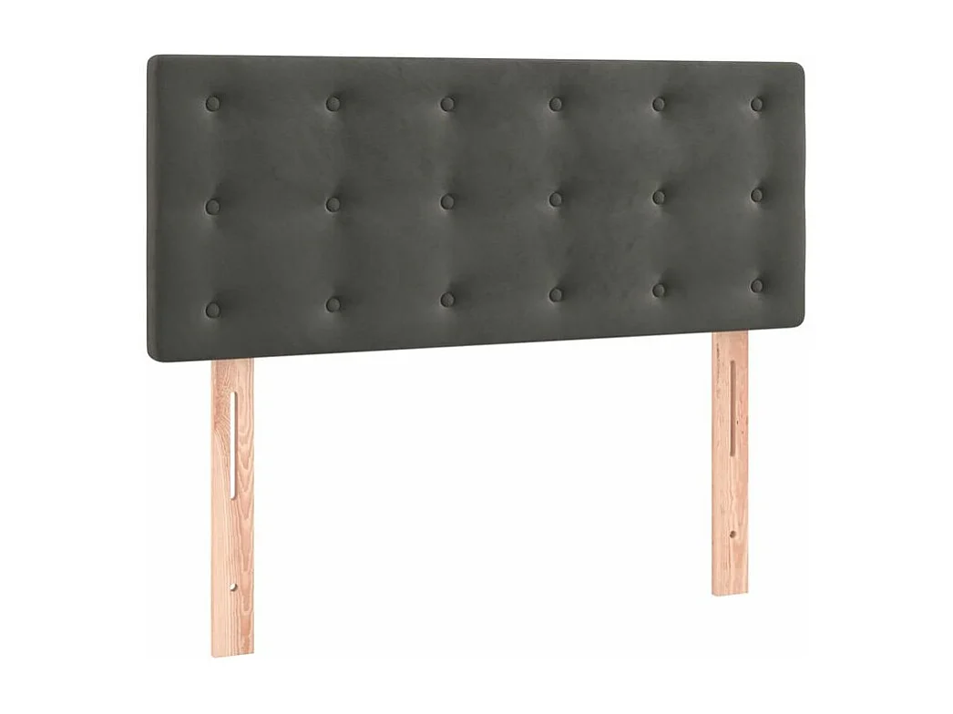 Sommier à lattes de lit avec matelas et LED Gris foncé 90x200