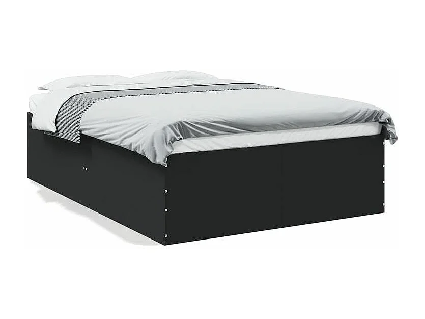 Cadre de lit noir 140x200 bois d'ingénierie