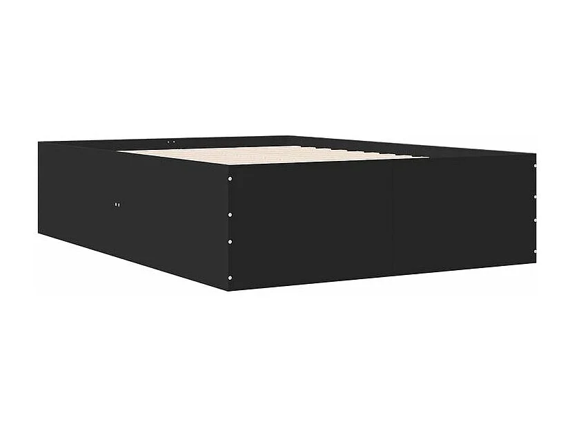 Cadre de lit noir 140x200 bois d'ingénierie