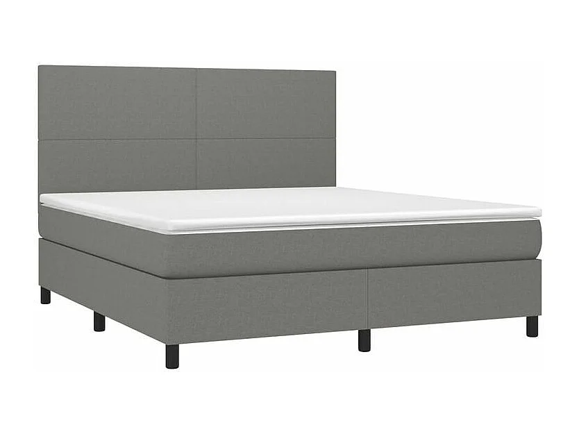 Sommier à lattes de lit avec matelas Gris foncé 160x200 Tissu