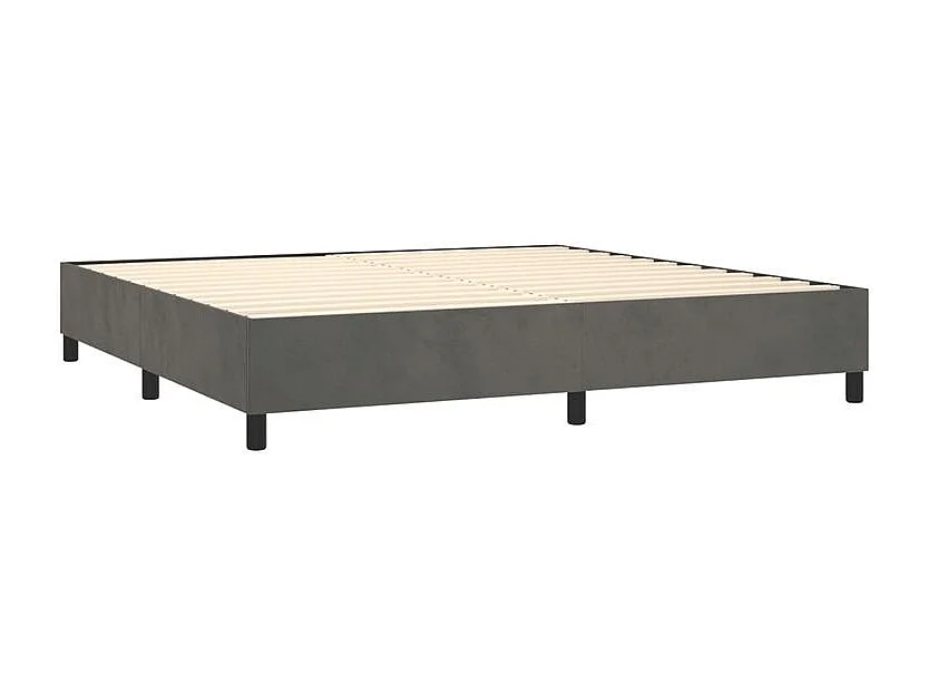 Sommier à lattes de lit matelas et LED Gris foncé 200x200