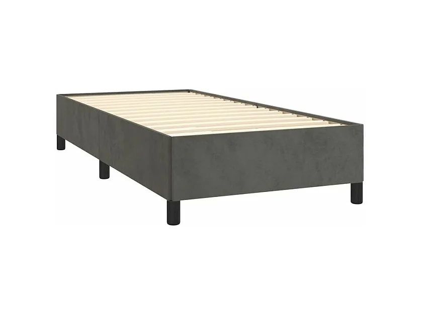 Sommier à lattes de lit et matelas Gris foncé 80x200 Velours