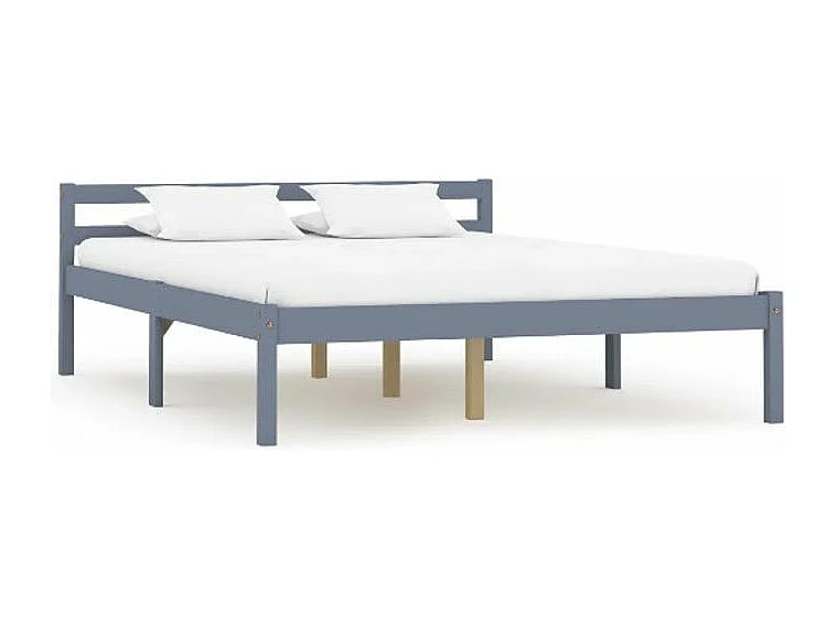 Lit adulte pin massif gris Dorma 140x200