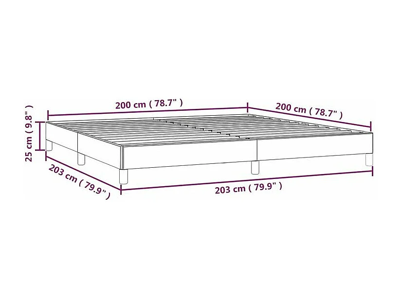 Cadre de lit Marron 200x200 Similicuir