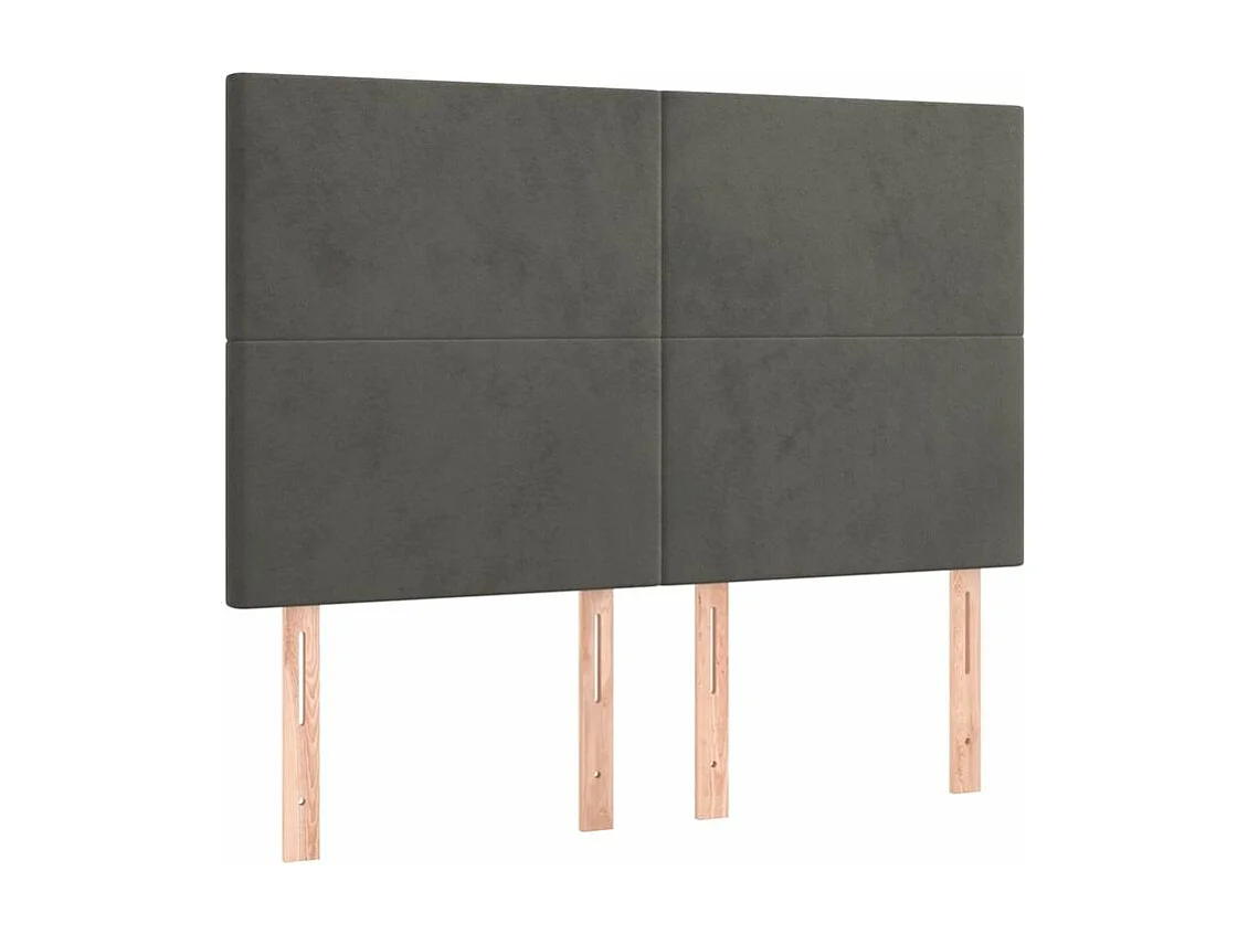 Sommier à lattes de lit et matelas Gris foncé 140x190 Velours