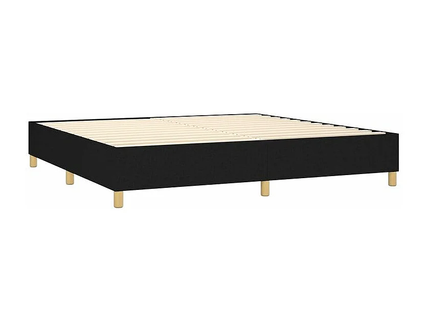 Sommier à lattes de lit avec matelas Noir 200x200 Tissu
