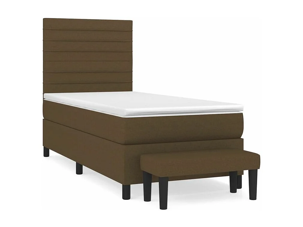 Sommier à lattes de lit avec matelas Marron foncé 90x190