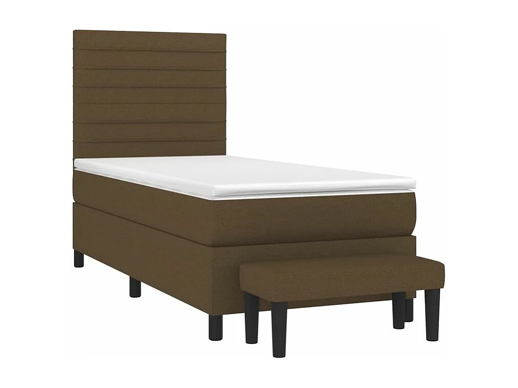 Sommier à lattes de lit avec matelas Marron foncé 90x190