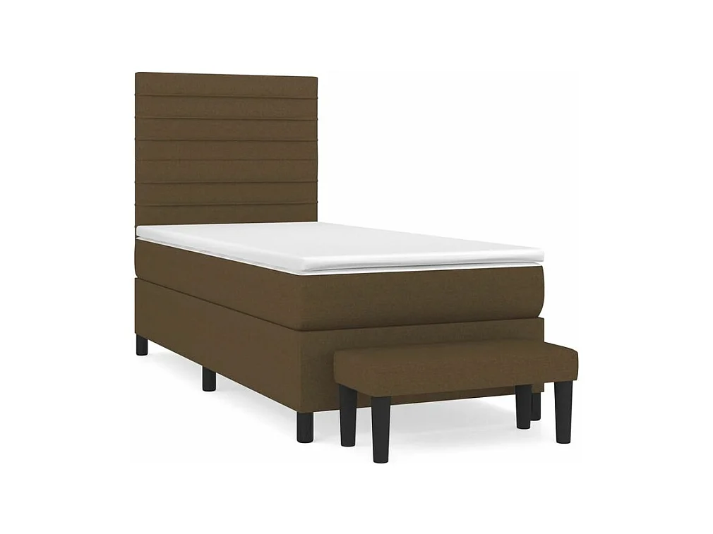 Sommier à lattes de lit avec matelas Marron foncé 90x190