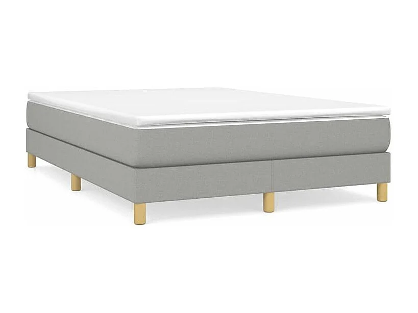Sommier à lattes de lit avec matelas Gris clair 140x200 Tissu