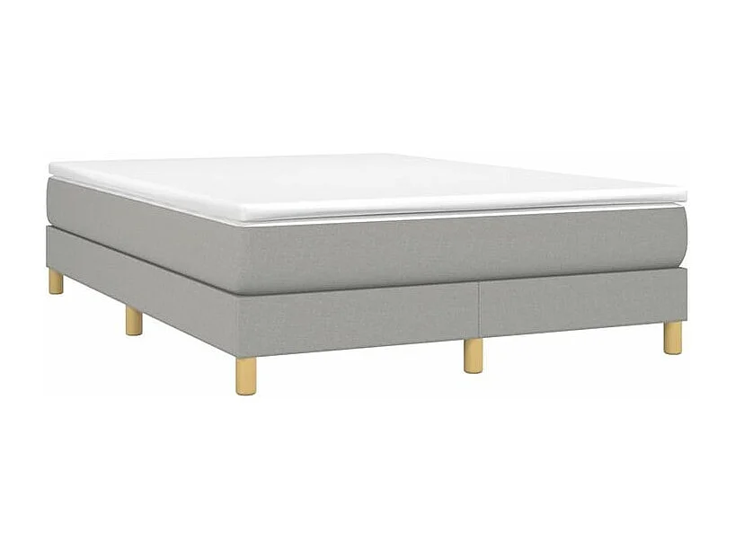 Sommier à lattes de lit avec matelas Gris clair 140x200 Tissu