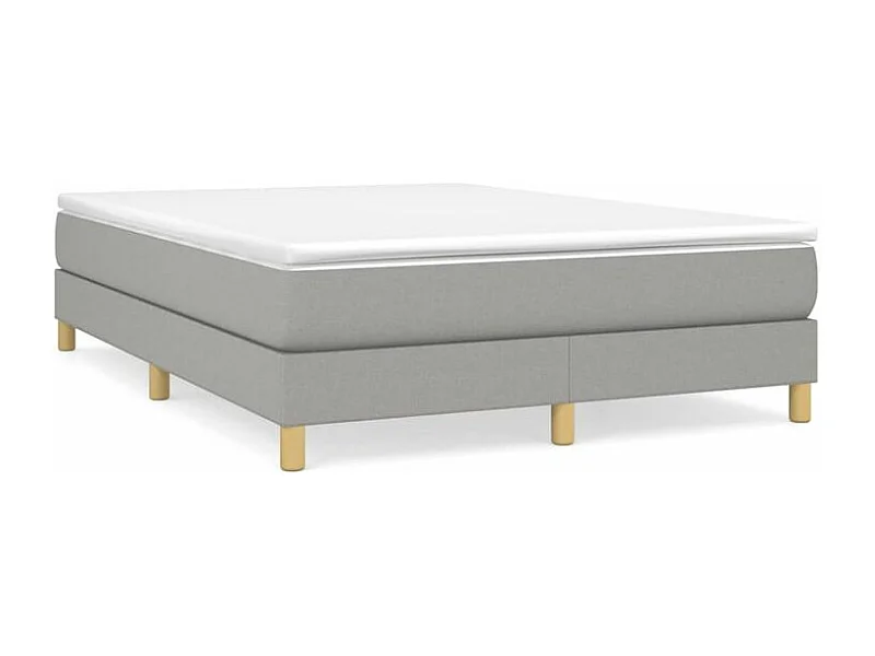 Sommier à lattes de lit avec matelas Gris clair 140x200 Tissu